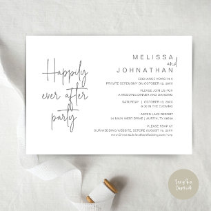 Happily Ever After Dinner, Wedding Elopement Invitation