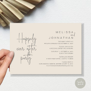 Happily Ever After Dinner, Wedding Elopement Invitation