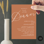 Happily Ever After Dinner Wedding Elopement Script Invitation<br><div class="desc">Mark the beginning of your forever with elegance using our contemporary-themed wedding elopement celebration invitation card, "Happily Ever After Dinner". Perfect for couples extending their joyous occasion, this invitation exudes sophistication with a hint of playfulness, setting the stage for a memorable event. Adorned with a timeless romantic script design theme,...</div>
