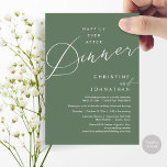 Happily Ever After Dinner Wedding Elopement Script Invitation<br><div class="desc">Mark the beginning of your forever with elegance using our contemporary-themed wedding elopement celebration invitation card, "Happily Ever After Dinner". Perfect for couples extending their joyous occasion, this invitation exudes sophistication with a hint of playfulness, setting the stage for a memorable event. Adorned with a timeless romantic script design theme,...</div>