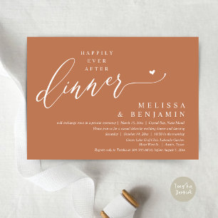 Happily Ever After Dinner Wedding Heart Invitation