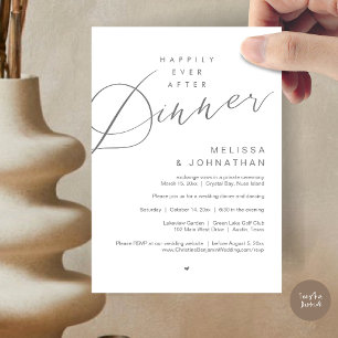Happily Ever After Dinner, Wedding Party Dark Grey Invitation
