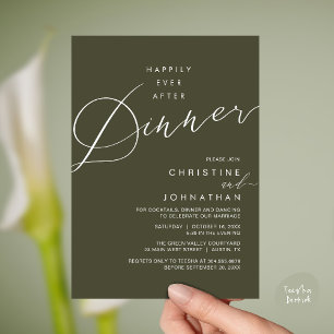 Happily Ever After Dinner Wedding Reception Dinner Invitation