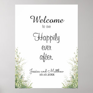 Happily Ever After Dusty Sage Wedding Reception  Poster
