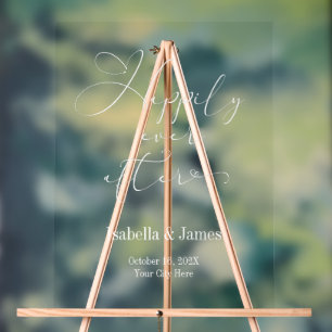 Happily Ever After Elegant Wedding Welcome Acrylic Sign