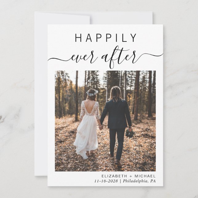 Happily Ever After Elopement Wedding Announcement (Front)