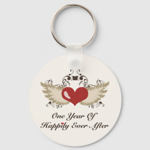Happily Ever After First Anniversary Key Chain