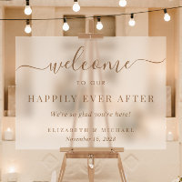 Happily Ever After Gold Wedding Welcome Frosted