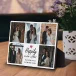 Happily Ever After Heart Wedding Photo Collage  Plaque<br><div class="desc">Celebrate your love story with the "Happily Ever After Heart Wedding Photo Collage Plaque" from Zazzle! This stunning plaque showcases the elegant script 'Happily Ever After' with a charming hot pink heart and personalized names of the bride and groom. Surround the centerpiece with up to 5 of your most cherished...</div>