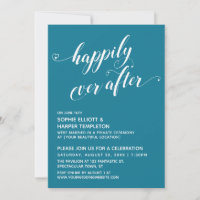 Happily Ever After Hearts Script Mosaic Blue Party