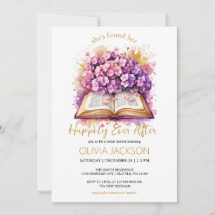 Happily ever after Hydrangea Bridal Shower Invitation