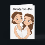 Happily Ever After Lesbian Wedding Congratulations Card<br><div class="desc">Congratulate the happy lesbian couple with this funny wedding card that reads HAPPILY EVER AFTER. The inside says you don't always need a prince charming,  but can be customized with your own congratulatory best wishes for these beautiful LGBT women. Cute LGBTQ wedding card.</div>