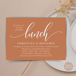 Happily Ever After Lunch Elopement, Modern Script Invitation