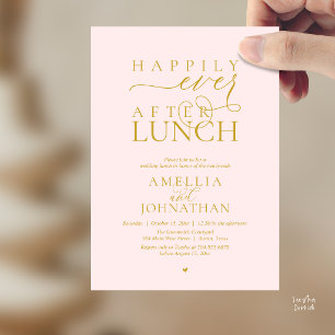 Happily Ever After Lunch Modern Wedding Elopement Invitation