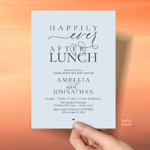 Happily Ever After Lunch Modern Wedding Elopement Invitation