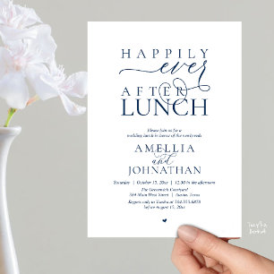 Happily Ever After Lunch Modern Wedding Elopement Invitation