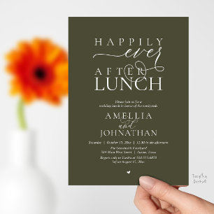Happily Ever After Lunch Modern Wedding Elopement Invitation
