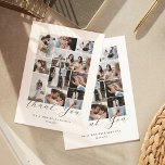 Happily Ever After Minimal Wedding Photo Collage Thank You Card<br><div class="desc">Beautiful wedding memories photo collage thank you card. Easily personalize it with your wedding day photos. A beautiful personalized photo collage thank you card. Customize with your name and wedding date along with a beautiful 12 photo collage layout. Add your own personal message to the inside of the card. Design...</div>