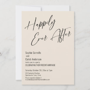 Happily Ever After Modern Elegant Cream Invitation