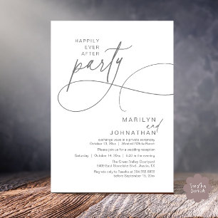 Happily Ever After Modern Elegant Wedding Dinner Invitation