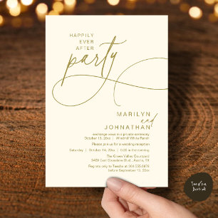 Happily Ever After Modern Elegant Wedding Dinner Invitation