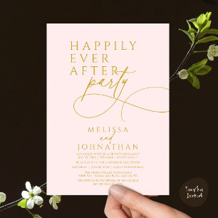 Happily Ever After Modern Elegant Wedding Party In Invitation