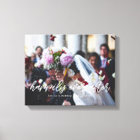 Happily ever after modern overlay wedding photo