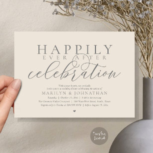 Happily Ever After Modern Wedding Celebration Invitation
