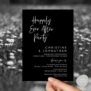 Happily Ever After, Modern Wedding Dinner Party Invitation