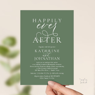 Happily Ever After, Modern Wedding Reception Invitation