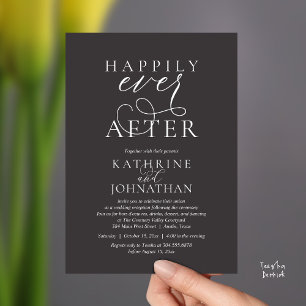 Happily Ever After, Modern Wedding Reception Invitation