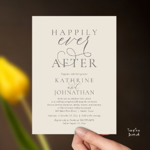 Happily Ever After, Modern Wedding Reception Invitation