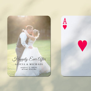 Happily ever after newlyweds wedding favour playing cards