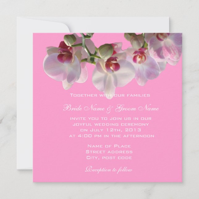 Happily ever after orchids wedding invitations (Front)