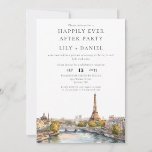 Happily Ever After Paris France Wedding Invitation