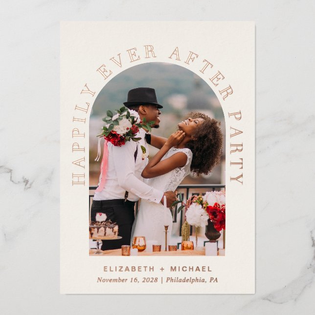 Happily Ever After Party Arch Photo Cream Wedding (Front)