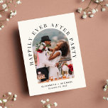 Happily Ever After Party Arch Photo Wedding Invitation Postcard<br><div class="desc">Modern light cream elopement or private wedding announcement and reception invitation postcard to inform family and friends that you were married in a small wedding ceremony, and to invite them now to a wedding reception. The front features your photo in an arched frame and "Happily Ever After Party" in elegant...</div>
