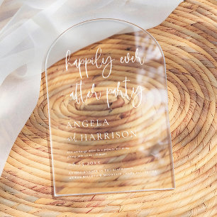 Happily Ever After Party Arch Wedding Reception Acrylic Invitations