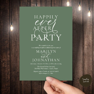 Happily Ever After Party, Classy Wedding Dinner Invitation