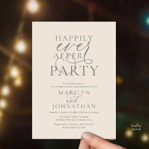 Happily Ever After Party, Classy Wedding Dinner Invitation