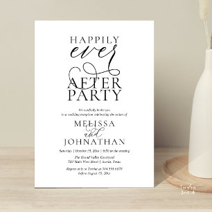 Happily Ever After Party, Classy Wedding Reception Invitation