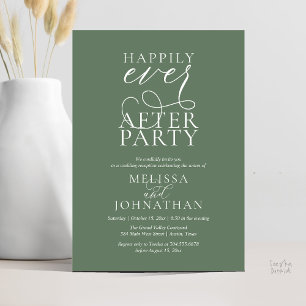 Happily Ever After Party, Classy Wedding Reception Invitation