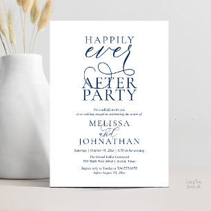 Happily Ever After Party, Classy Wedding Reception Invitation