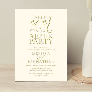 Happily Ever After Party, Classy Wedding Reception Invitation