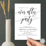 Happily Ever After Party Dinner Dancing Invitation<br><div class="desc">Elegantly announce your happily ever after with our modern-themed wedding elopement celebration invitation card, Black and White, "Happily Ever After Party". Tailored for couples continuing their love story, this invitation strikes a perfect balance of sophistication and charm, setting the scene for an unforgettable event. Featuring a modern contemporary script design,...</div>