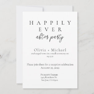Happily Ever After Party Elopement and Reception Invitation