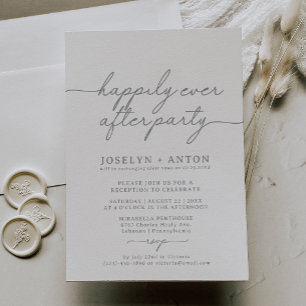 Happily Ever After Party Elopement Reception Invitation