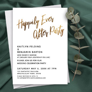Happily Ever After Party Handwriting Reception Invitation