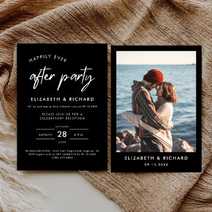 Happily Ever After Party Minimal Wedding Reception Invitation