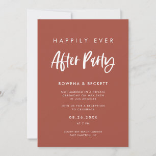 Happily Ever After Party Modern Burnt Brick  Invitation
